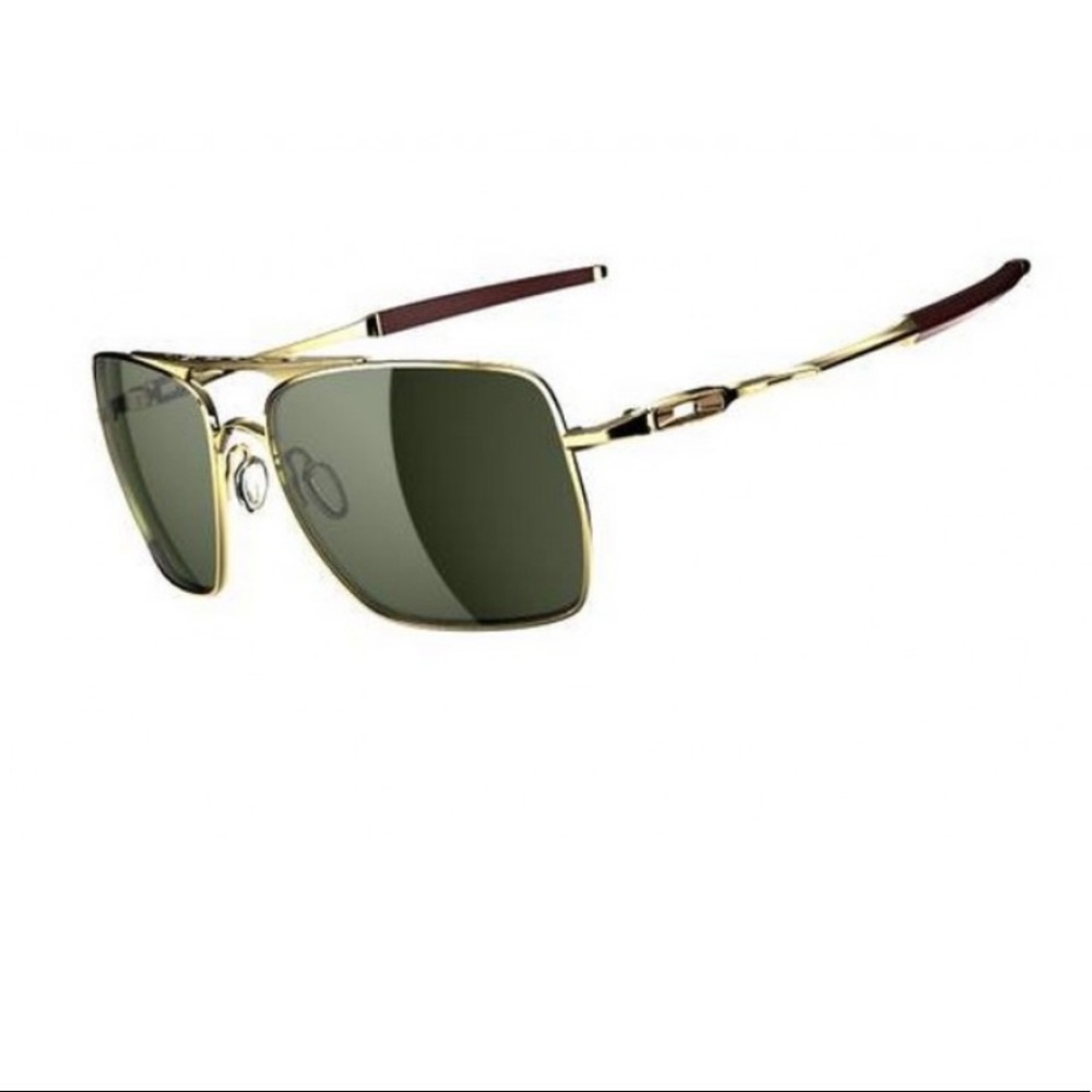 Gold Oakley Deviation sunglasses.